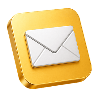 3D-enveloppictogram gebruikt als decoratief element op de contactpagina